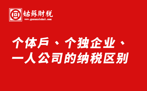 ​个体户、个独企业、一人公司……的纳税区别